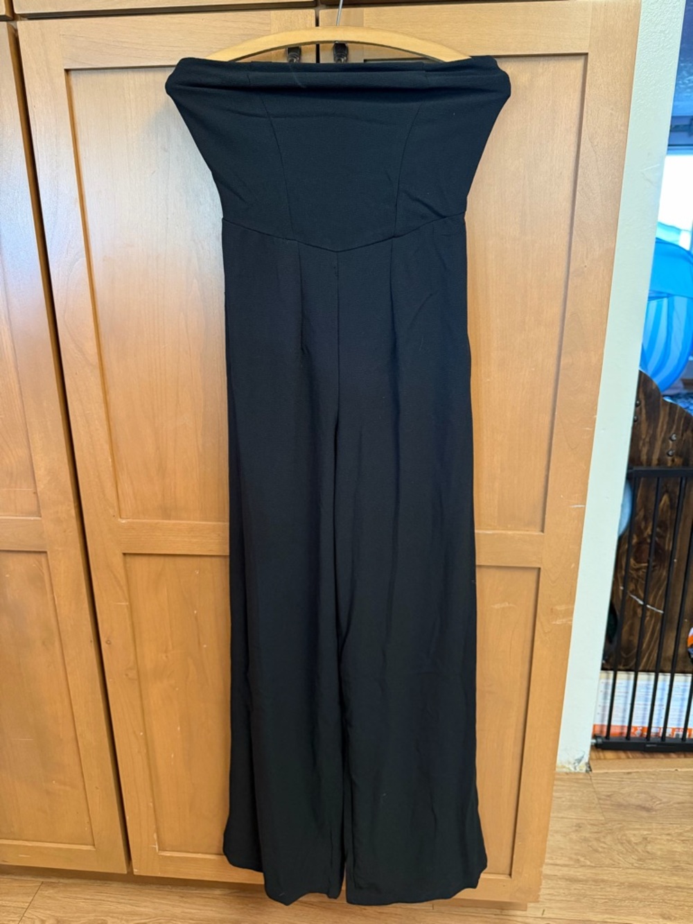 wild fable Strapless Wide-Leg Black Jumpsuit